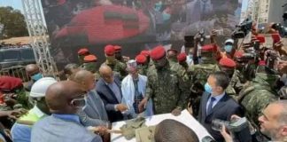 GUINÉE/ÉCHANGEUR BAMBÉTO : LE COLONEL DOUMBOUYA PROCÈDE A LA POSE DE LA PREMIÈRE PIERRE !