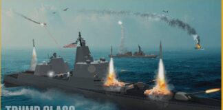 DONALD TRUMP FAIT LA PROMO DE NOUVEAUX NAVIRES DE GUERRE À SON NOM